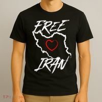 Iran Free Iran Symbol Heart Map Freedom Heart Love T-Shirt thumb 3