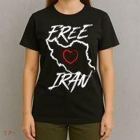 Iran Free Iran Symbol Heart Map Freedom Heart Love T-Shirt thumb 4