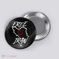 Iran Free Iran Symbol Heart Map Freedom Heart Love Button thumb 0