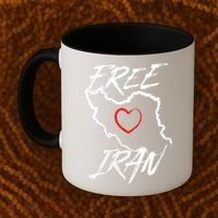 Iran Free Iran Symbol Heart Map Freedom Heart Love Coffee Mug thumb 2