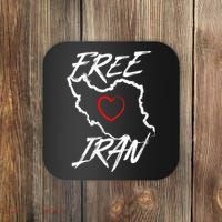 Iran Free Iran Symbol Heart Map Freedom Heart Love Coaster thumb 0