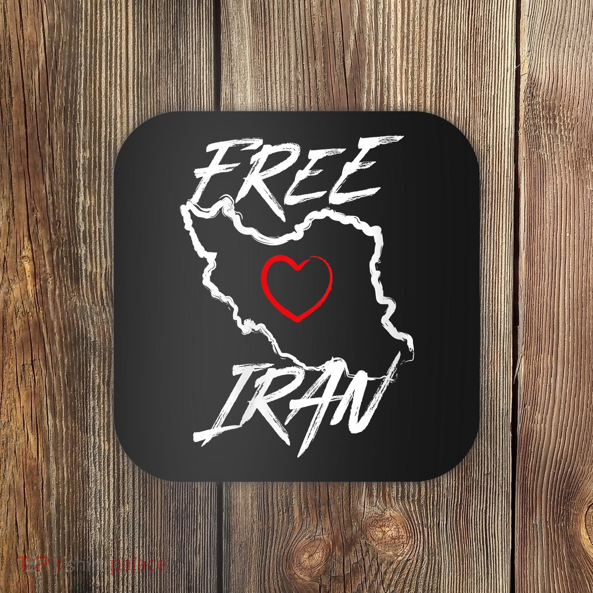 Iran Free Iran Symbol Heart Map Freedom Heart Love Coaster