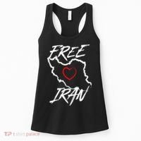 Iran Free Iran Symbol Heart Map Freedom Heart Love Women's Tank Top thumb 0