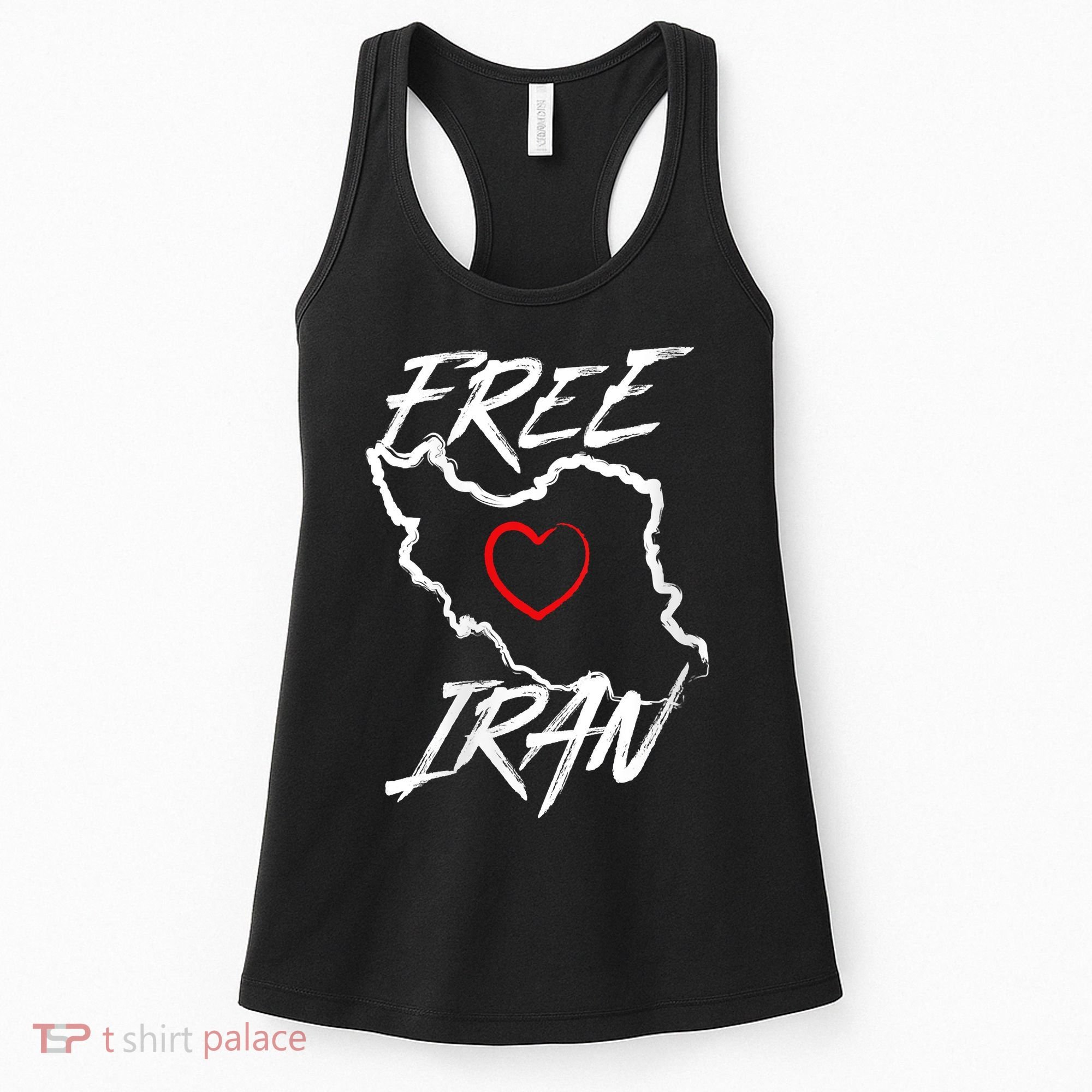 Iran Free Iran Symbol Heart Map Freedom Heart Love Women's Tank Top