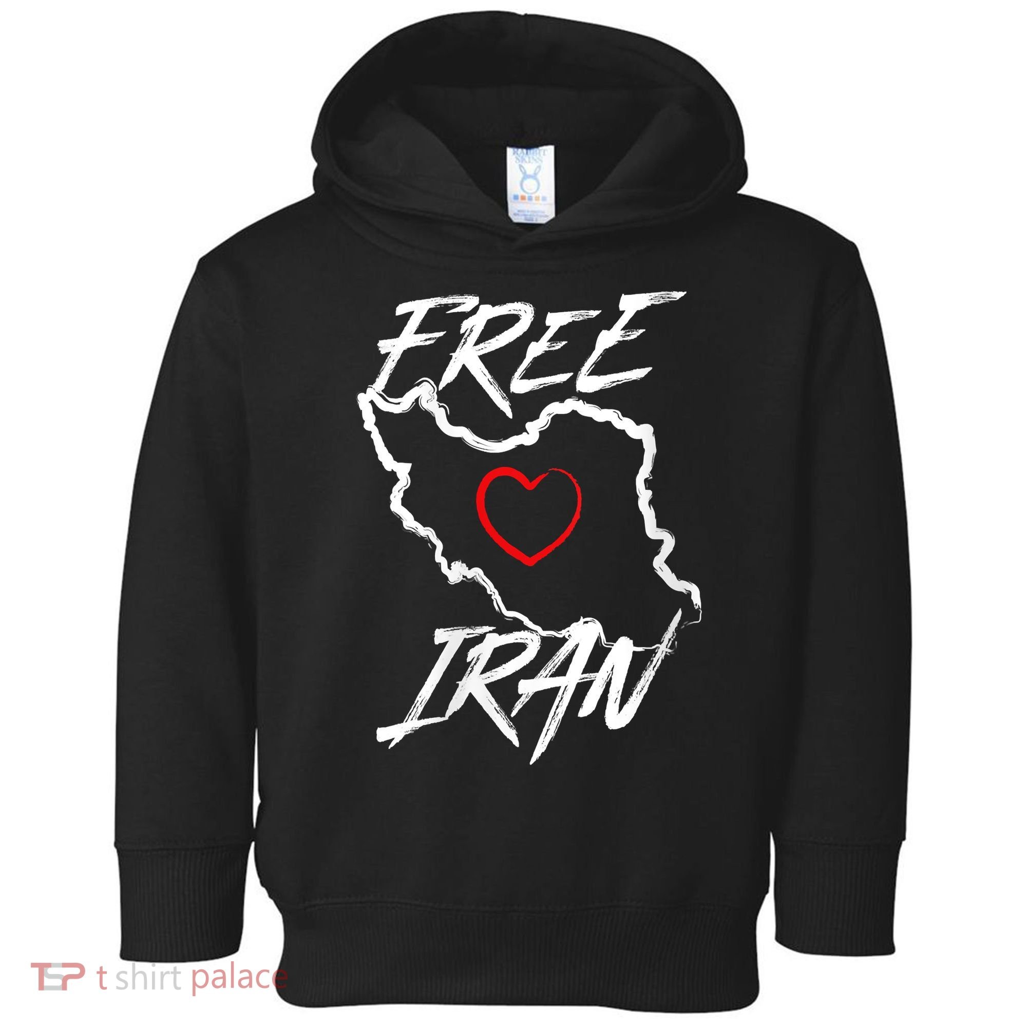 Iran Free Iran Symbol Heart Map Freedom Heart Love Toddler Hoodie