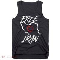 Iran Free Iran Symbol Heart Map Freedom Heart Love Tank Top thumb 0