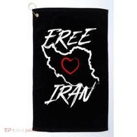 Iran Free Iran Symbol Heart Map Freedom Heart Love Golf Towel thumb 0