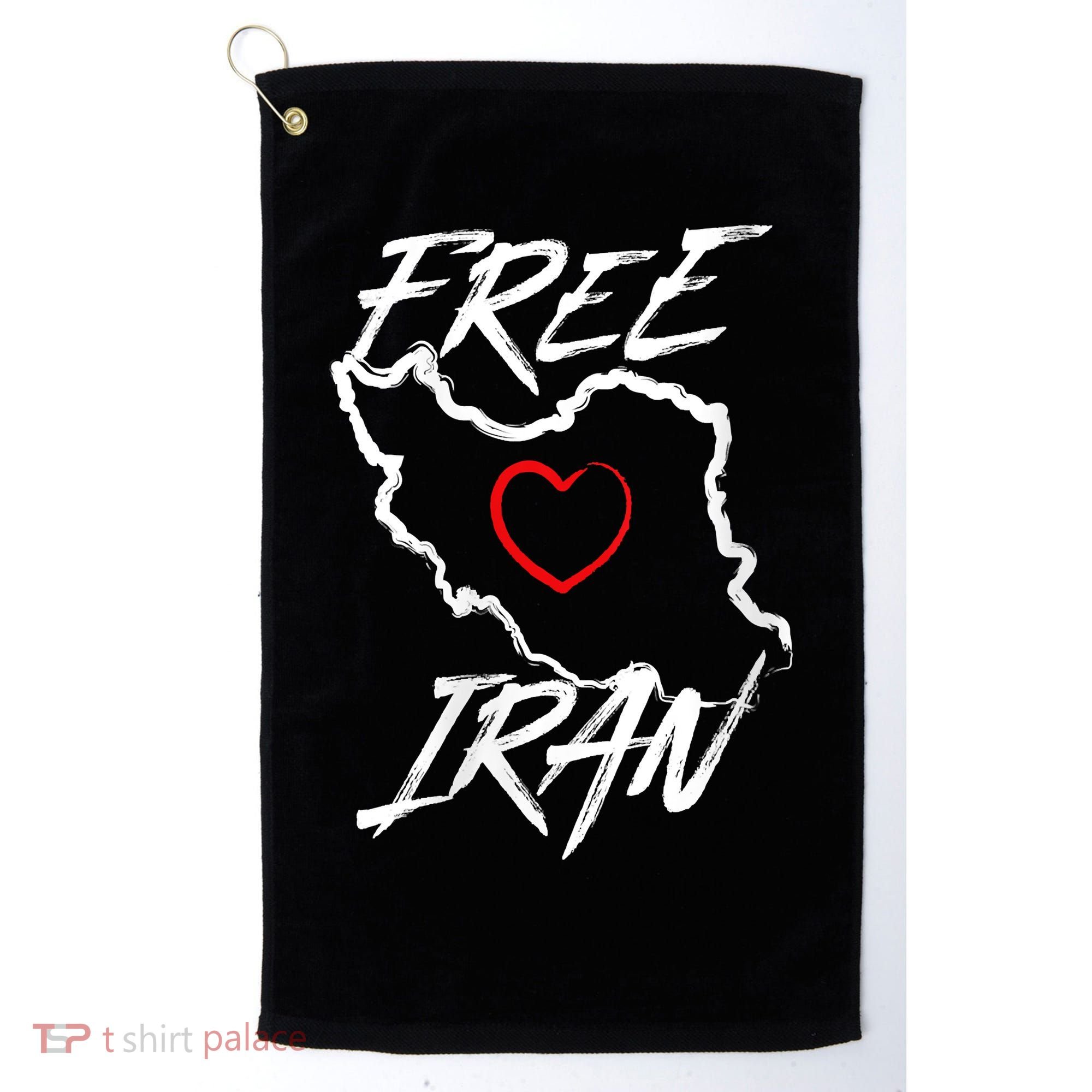 Iran Free Iran Symbol Heart Map Freedom Heart Love Golf Towel