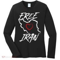Iran Free Iran Symbol Heart Map Freedom Heart Love Women's Long Sleeve Shirt thumb 0