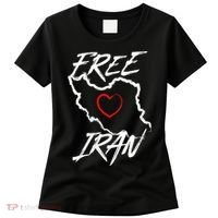 Iran Free Iran Symbol Heart Map Freedom Heart Love Women's T-Shirt thumb 0