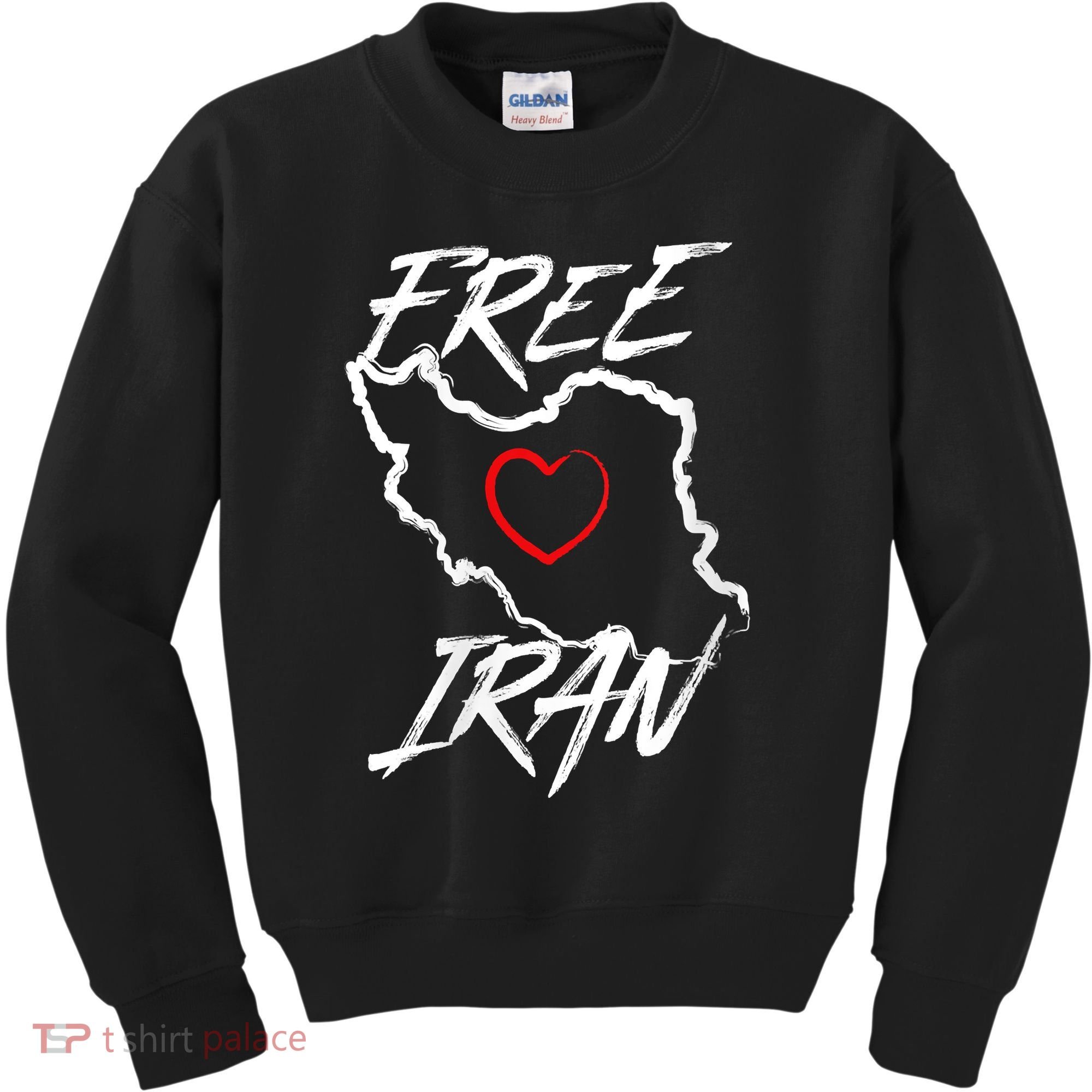 Iran Free Iran Symbol Heart Map Freedom Heart Love Kids Sweatshirt