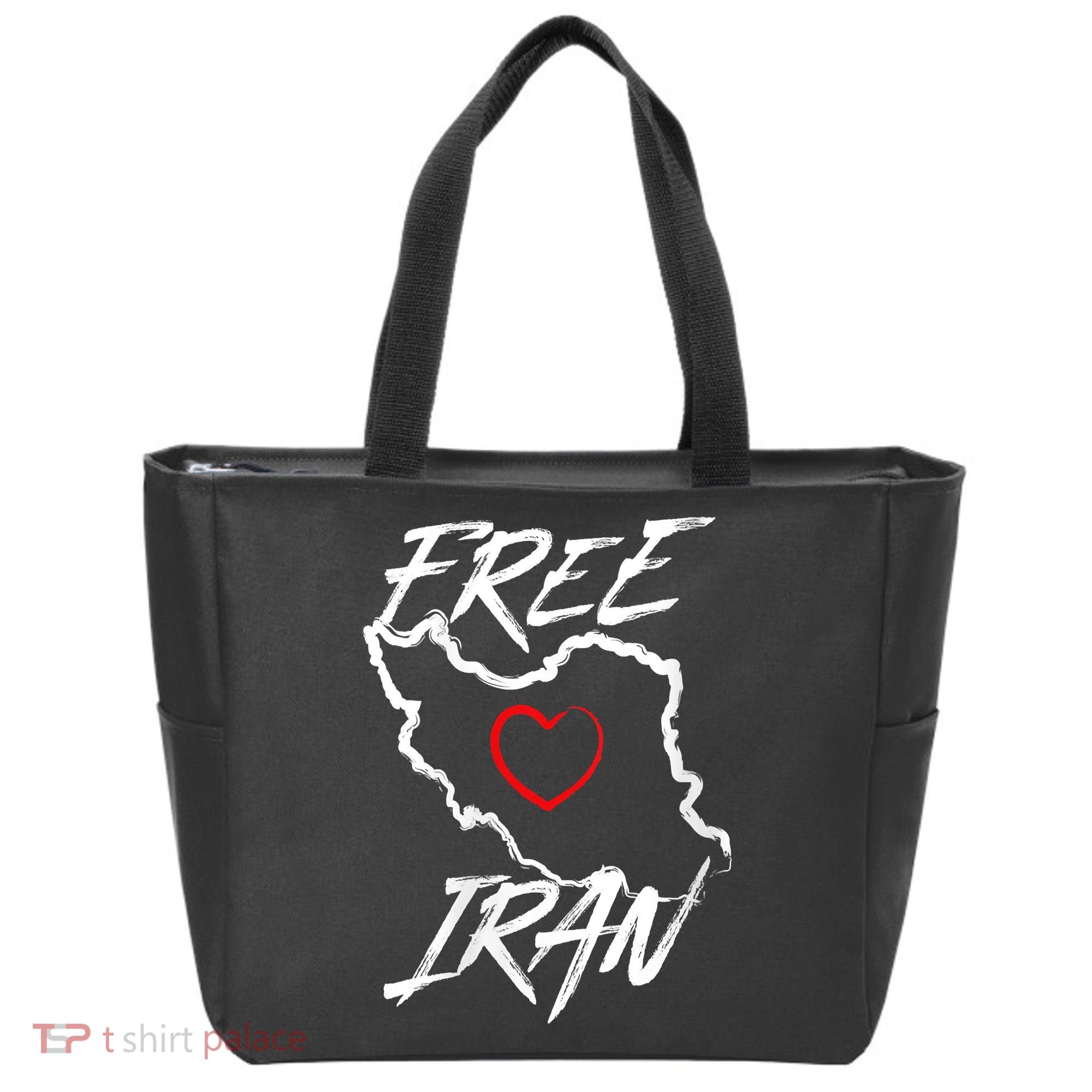 Iran Free Iran Symbol Heart Map Freedom Heart Love Tote Bag