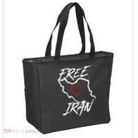 Iran Free Iran Symbol Heart Map Freedom Heart Love Tote Bag thumb 2