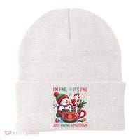I'm Fine Its Fine Just Having A Meltdown Funny Snowman Christmas Beanie thumb 0