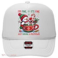 I'm Fine Its Fine Just Having A Meltdown Funny Snowman Christmas Hat thumb 0