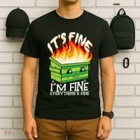 ItS Fine IM Fine Everything Is Fine Dumpster Fire Funny T-Shirt thumb 6