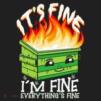 ItS Fine IM Fine Everything Is Fine Dumpster Fire Funny Hat thumb 2