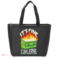 ItS Fine IM Fine Everything Is Fine Dumpster Fire Funny Tote Bag thumb 0