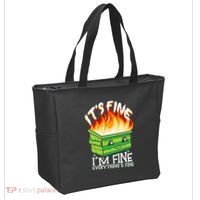 ItS Fine IM Fine Everything Is Fine Dumpster Fire Funny Tote Bag thumb 2