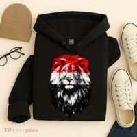 Iraqi Flag Iraq Pride Lion Face Hoodie thumb 4