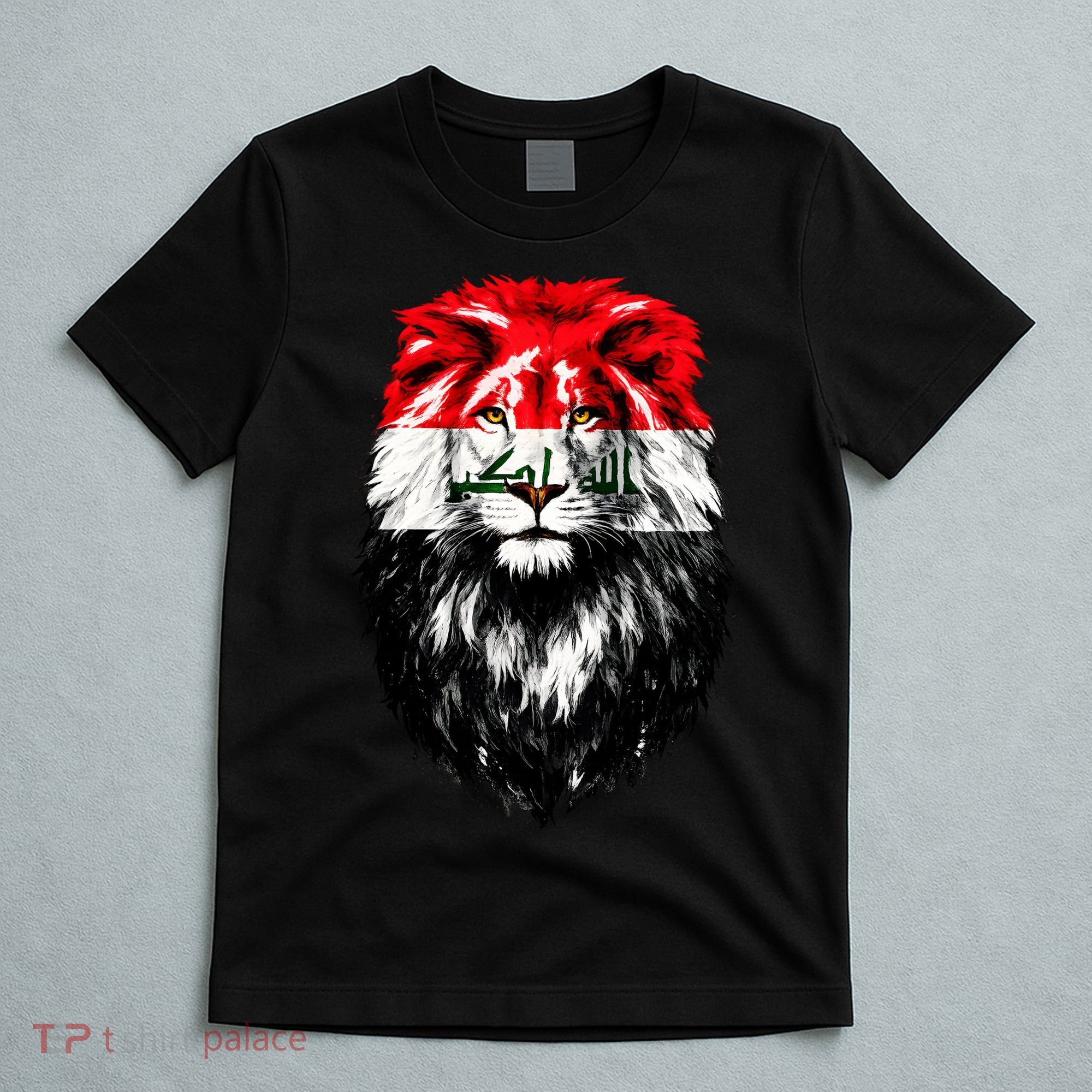 Iraqi Flag Iraq Pride Lion Face T-Shirt
