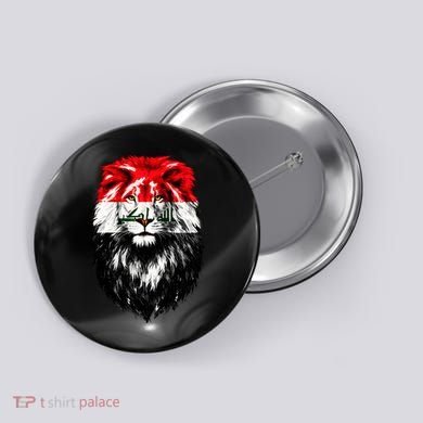 Iraqi Flag Iraq Pride Lion Face Button