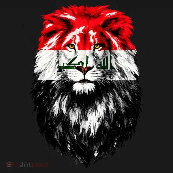 Iraqi Flag Iraq Pride Lion Face Button