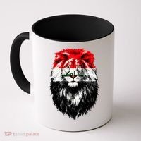Iraqi Flag Iraq Pride Lion Face Coffee Mug thumb 0