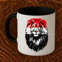 Iraqi Flag Iraq Pride Lion Face Coffee Mug thumb 2