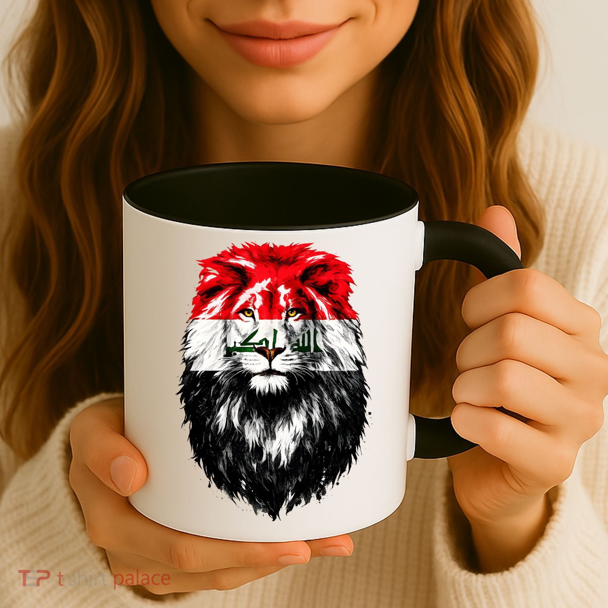 Iraqi Flag Iraq Pride Lion Face Coffee Mug