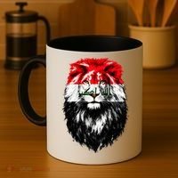Iraqi Flag Iraq Pride Lion Face Coffee Mug thumb 4