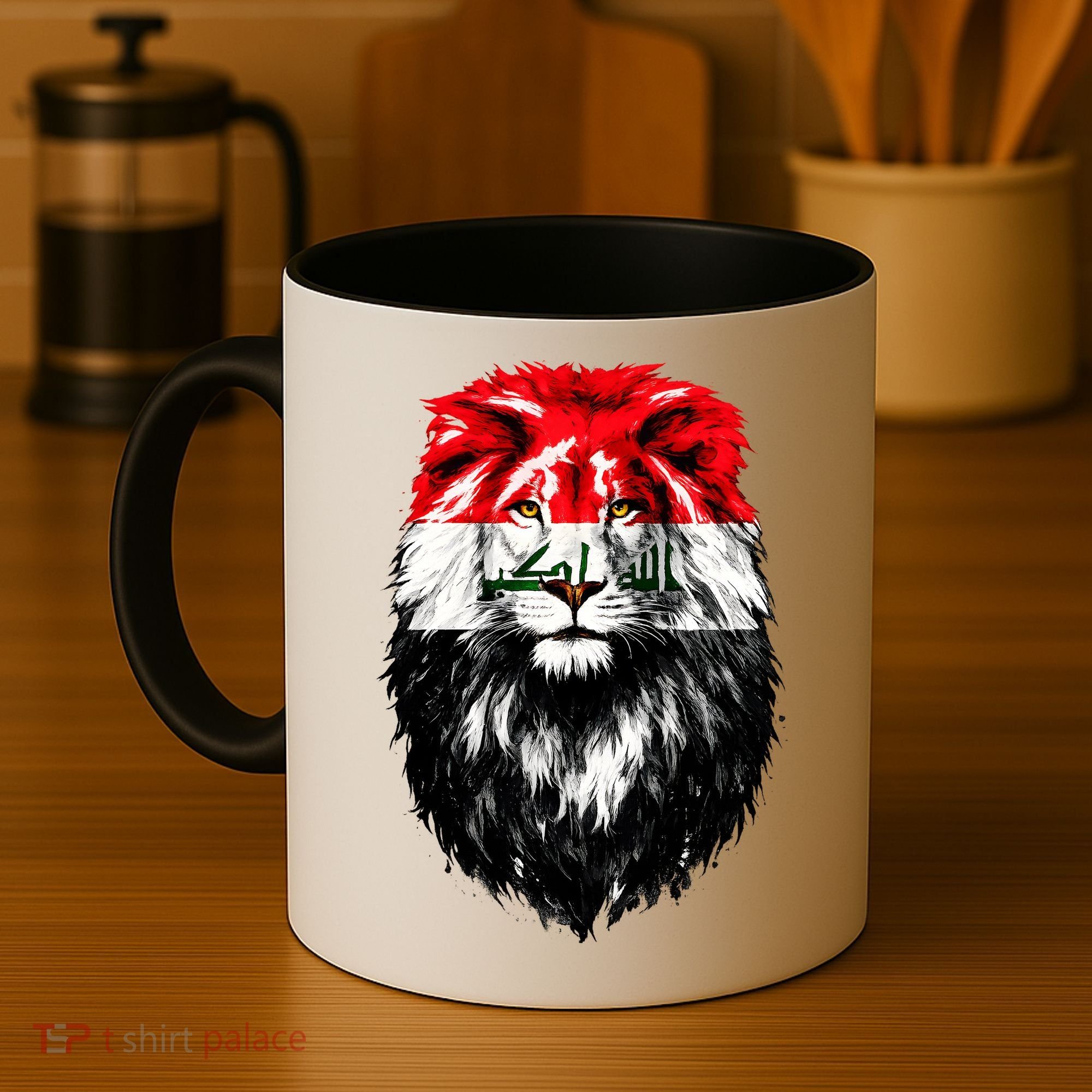 Iraqi Flag Iraq Pride Lion Face Coffee Mug