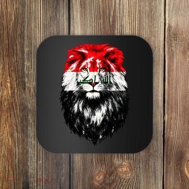 Iraqi Flag Iraq Pride Lion Face Coaster