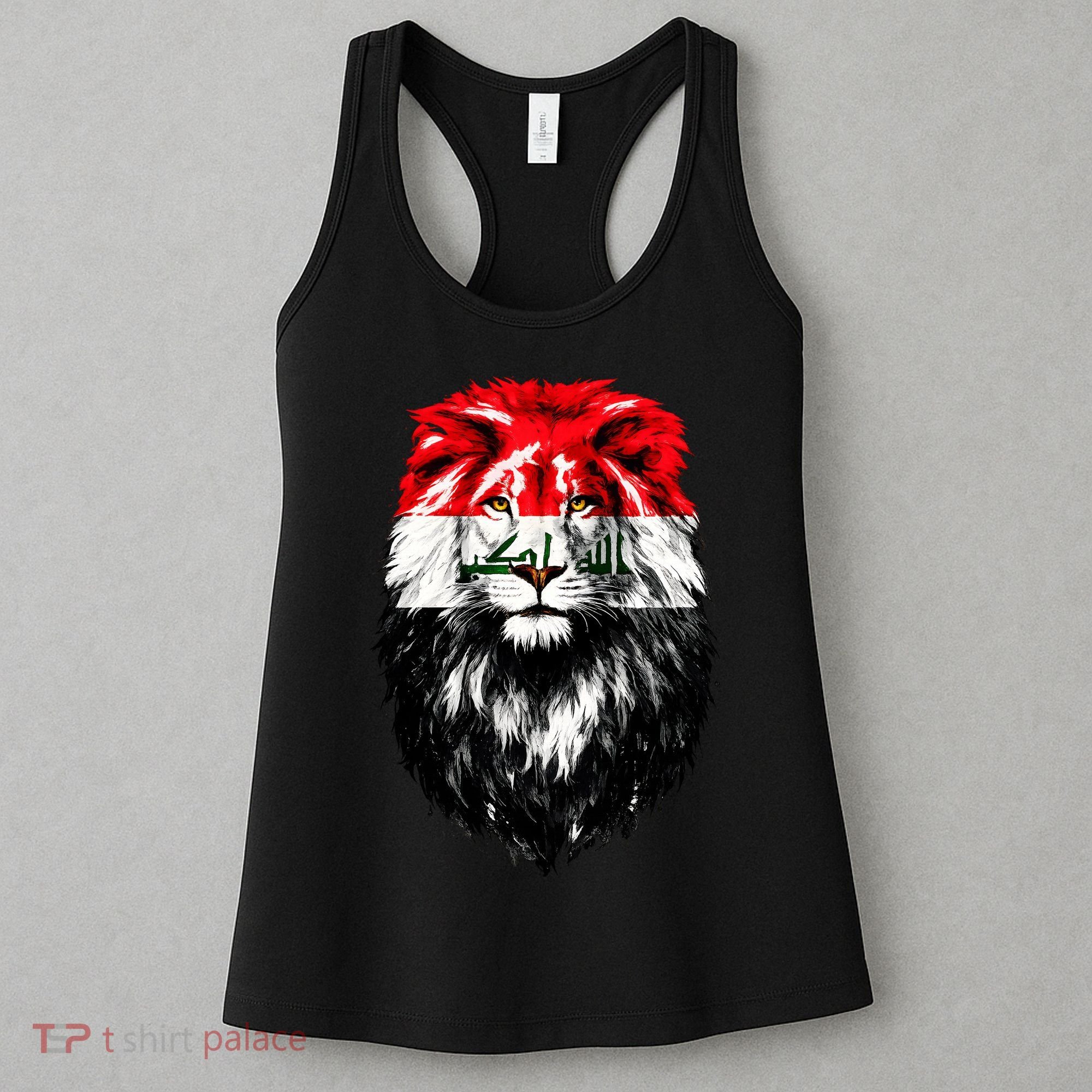 Iraqi Flag Iraq Pride Lion Face Women's Tank Top