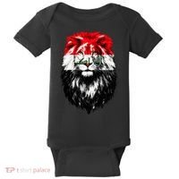 Iraqi Flag Iraq Pride Lion Face Baby Bodysuit thumb 0