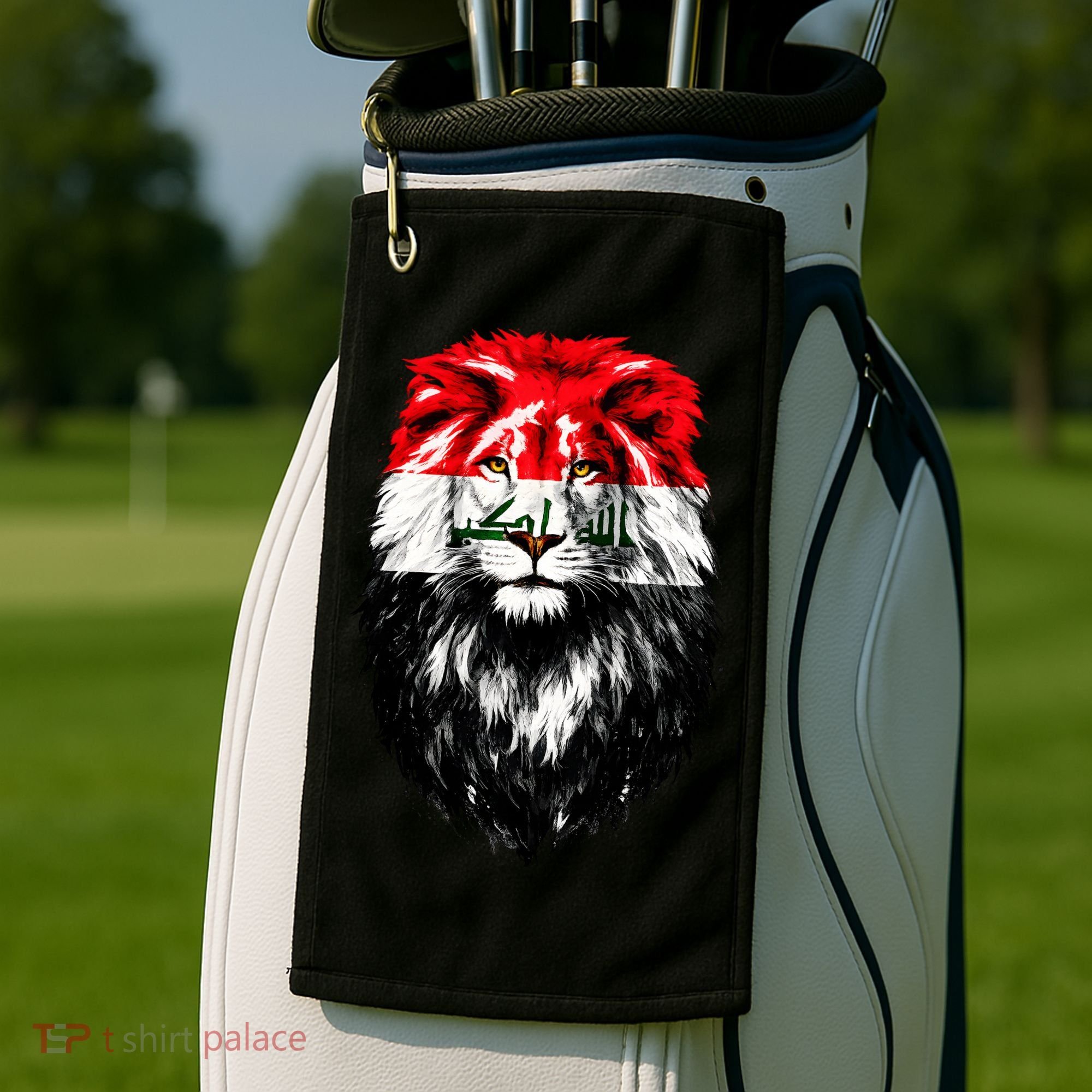 Iraqi Flag Iraq Pride Lion Face Golf Towel