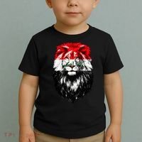 Iraqi Flag Iraq Pride Lion Face Toddler T-Shirt thumb 2