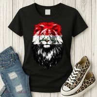 Iraqi Flag Iraq Pride Lion Face Women's T-Shirt thumb 3