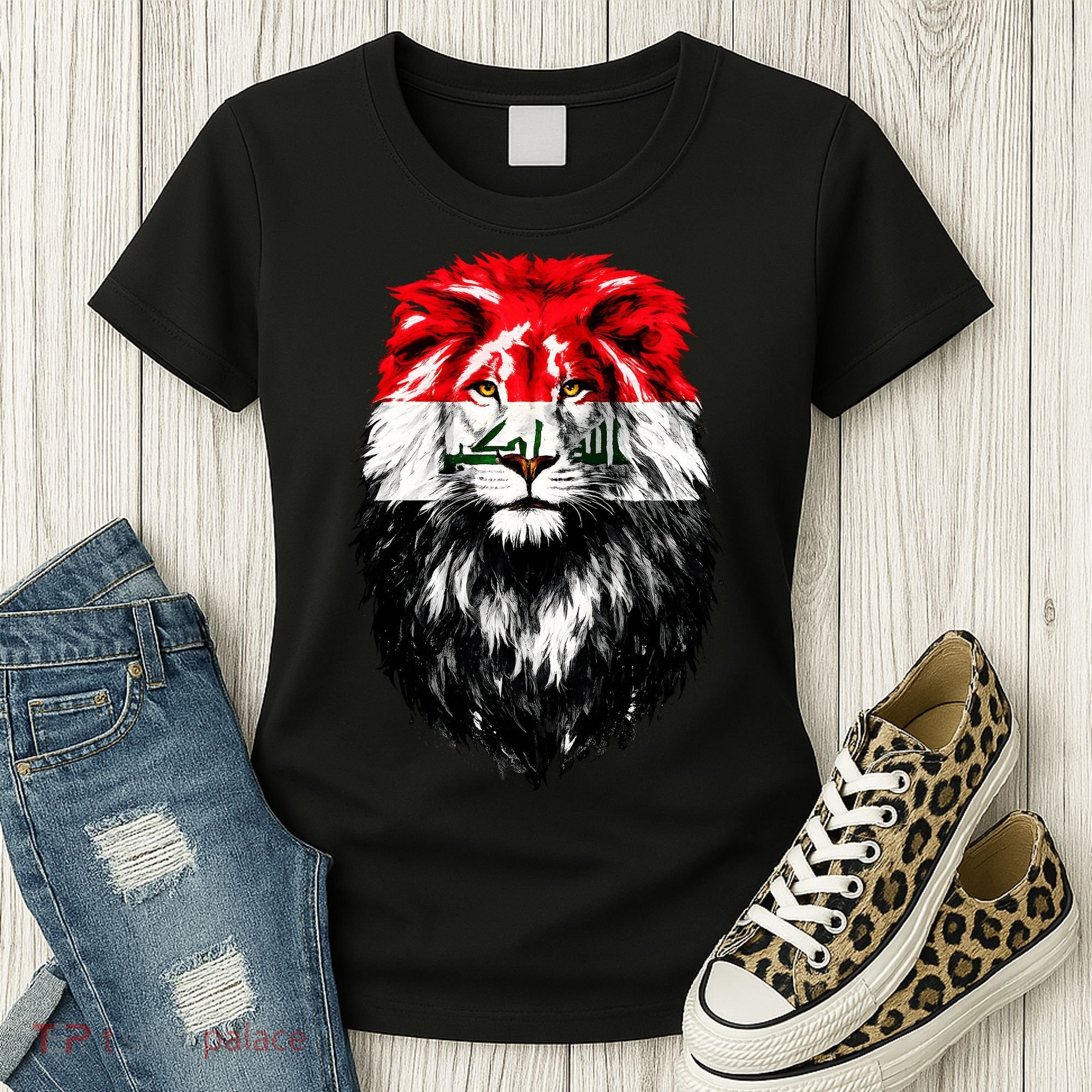 Iraqi Flag Iraq Pride Lion Face Women's T-Shirt