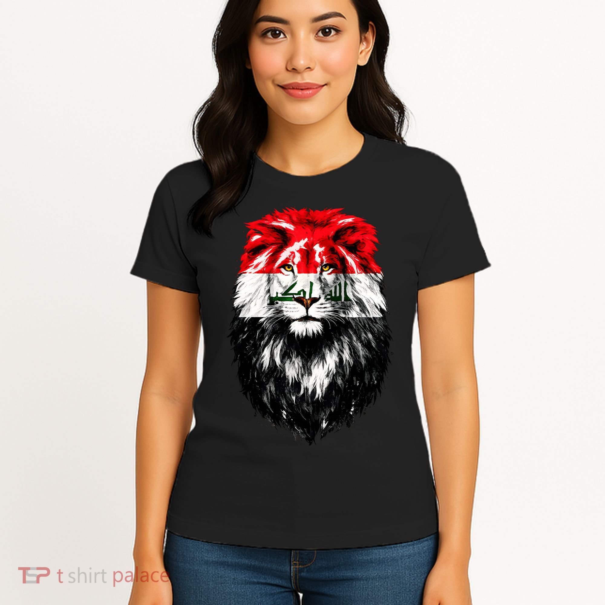 Iraqi Flag Iraq Pride Lion Face Women's T-Shirt