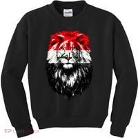 Iraqi Flag Iraq Pride Lion Face Kids Sweatshirt thumb 0