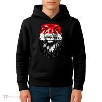 Iraqi Flag Iraq Pride Lion Face Kids Hoodie thumb 4