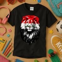 Iraqi Flag Iraq Pride Lion Face Kids T-Shirt thumb 3