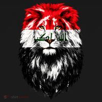 Iraqi Flag Iraq Pride Lion Face Kids T-Shirt thumb 4