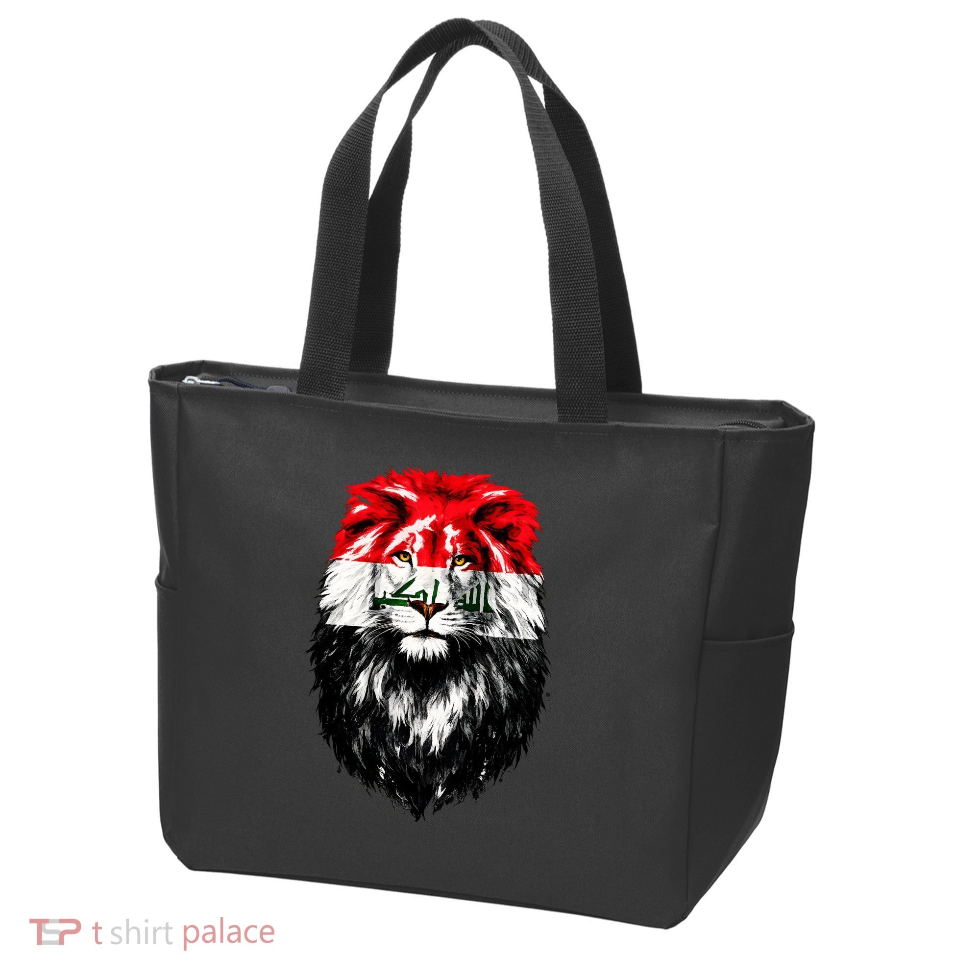 Iraqi Flag Iraq Pride Lion Face Tote Bag