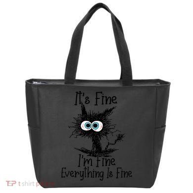 It's Fine I'm Fine Everything Is Fine Funny Cat Tote Bag