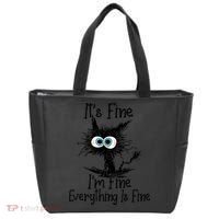 It's Fine I'm Fine Everything Is Fine Funny Cat Tote Bag thumb 0