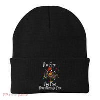 It's Fine I'm Fine Everything Is Fine Funny Chicken Long Sleeve Beanie thumb 0