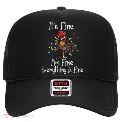 It's Fine I'm Fine Everything Is Fine Funny Chicken Long Sleeve Hat