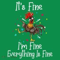 It's Fine I'm Fine Everything Is Fine Funny Chicken Long Sleeve Kids Sweatshirt thumb 2